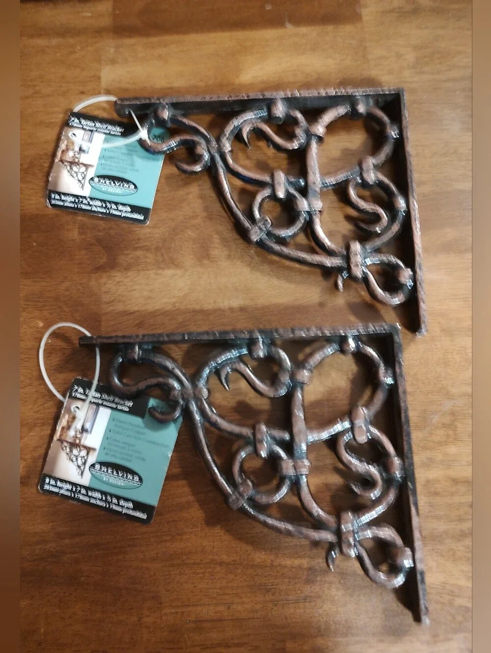 Antique Copper Tartan Wall Shelf Bracket